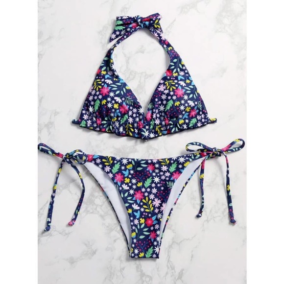 Super cute floral side tie swimsuit NWT - Picture 1 of 5